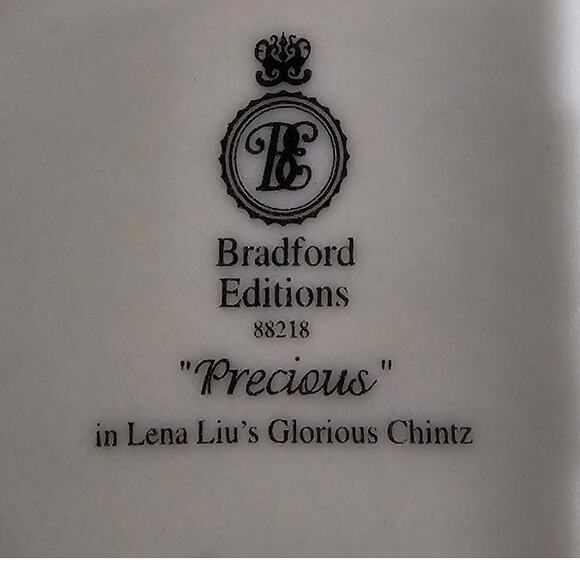 Vintage Bradford Editions Lena Liu "Precious" Floral Teacup & Saucer Set - Picture 5 of 5